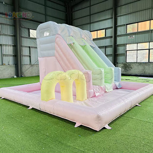 Toboggan aquatique gonflable en PVC pastel amusant <span class=keywords><strong>pour</strong></span> intérieur et extérieur, parcours d'obstacles <span class=keywords><strong>pour</strong></span> enfants, <span class=keywords><strong>piscine</strong></span> à jets d'eau <span class=keywords><strong>pour</strong></span> <span class=keywords><strong>location</strong></span> d'événements et fêtes d'<span class=keywords><strong>anniversaire</strong></span> - Product Image 2
