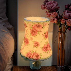 Lampe de décoration incandescente Guangli GL-TC5 en forme de vase en céramique pour intérieur, roses, blanc chaud, à brancher, veilleuse, décoration moderne - Product Image 4