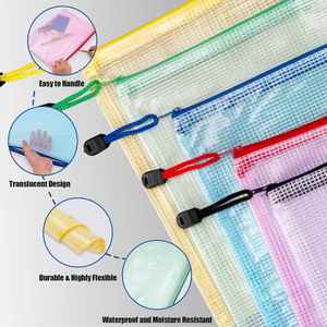 Custom Plastic Document <b>Pouch</b> Mesh Zipper Versatile PVC File Storage Bag Transparent Contract File Folder A3 A4 <b>Laminating</b> Bags - Product Image 3