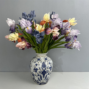 Venta al por mayor PU blanco azul <span class=keywords><strong>Iris</strong></span> Artificial flor Real Touch 59cm <span class=keywords><strong>Iris</strong></span> para casa restaurante fiesta decoración <span class=keywords><strong>Iris</strong></span> para decoración de escritorio - Product Image 3