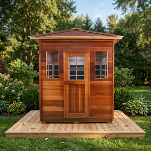 Sauna Exterior Personalizable para 4 Personas con Calefactor de Carbono Infrarrojo Lejano, Bajo EMF y Control Bluetooth en Venta - Product Image 1