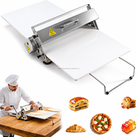 Laminoir à pâte pliable portable manuel en acier inoxydable, épaisseur réglable, pour pâte à pizza, pâte feuilletée, boulangerie