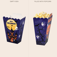 Boîte à Popcorn Personnalisée pour Halloween, Vente en Gros, Boîte à Collation en Carton à Bord Festonné pour Popcorn, Bonbons, Biscuits, Cadeaux de Fête