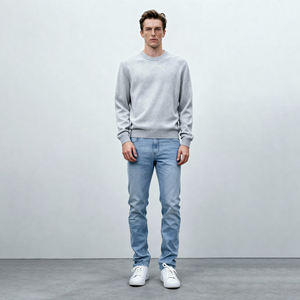 고품질 남성 빈티지 스타일 슬림핏 찢어진 청바지 3D 스트리트웨어 스트레이트 스택드 데님 팬츠 빠른 배송 여름 가을 - Product Image 5