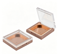 Boîtier compact carré pour fard à joues et bronzer, avec couvercle à vis, en LDPE, pour huiles essentielles