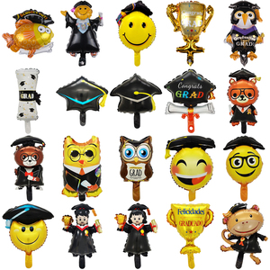 Ballons en aluminium <span class=keywords><strong>de</strong></span> graduation espagnols « Felicidades Graduado » – Félicitations diplômé, ballons en forme <span class=keywords><strong>de</strong></span> toque, trophée et hibou - Product Image 1
