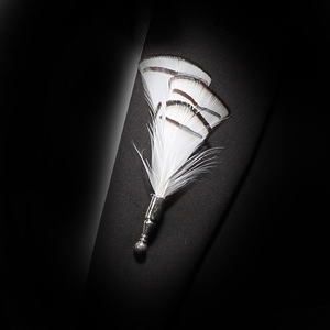 Noeuds <span class=keywords><strong>papillon</strong></span> en plumes pour hommes, noir et blanc, faits à la main, pour mariage, fête, cérémonie, remise de diplôme, coffret cadeau - Product Image 3