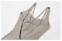 Vêtements de yoga rasés, dos croisé, combinaison à jambes larges légèrement évasées, vêtements de sport pour la course à pied 9506 Chaise longue de yoga pour adultes
