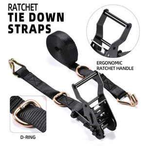 Sangles d'arrimage à <span class=keywords><strong>cliquet</strong></span> personnalisées à haute tension avec boucle en D de 27 mm, directement de l'usine, pour la logistique des sports motorisés - Product Image 2