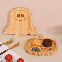 Plateau citrouille en bois pour Halloween, décoration festive pour la maison et la table de fête, présentoir de cuisine d'automne, fournitures de fête d'Halloween