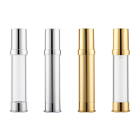Portable AS matériel rechargeable 5ml 10ml 15ml 20ml 30ml argent or enduit UV cosmétique voyage bouteille en plastique emballage sans air