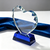 Fabricant de trophées en cristal en forme de cœur, trophées personnalisés, récompenses en cristal en forme de cœur, plaque vierge, trophée en verre, récompenses en cristal, souvenir