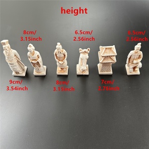 Set di Scacchi 3D Guerrieri di Terracotta in Resina, Grande Scacchiera con Modellazione di Vecchi Caratteri, Gioco per Regalo di Natale e Halloween - Product Image 3
