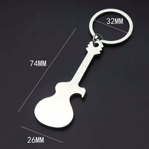 Porte-clés ouvre-bouteille en métal avec logo personnalisé, en alliage de zinc, en forme de guitare, pour cadeau promotionnel - Product Image 2