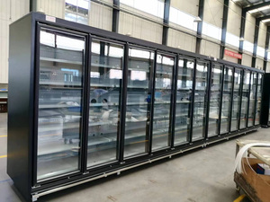 Congélateur vertical commercial pour supermarché, réfrigérateur à quatre portes vitrées, refroidisseur de viande, vitrine réfrigérée - Product Image 1