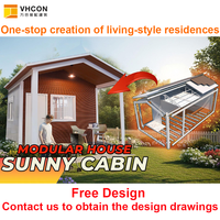 Maison d'hôtes préfabriquée au design moderne, mini-maison de luxe en conteneur avec terrasse