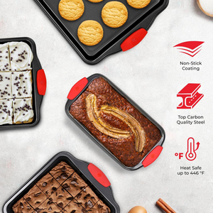 Set di Teglie da Forno 3-in-1 in Acciaio <span class=keywords><strong>al</strong></span> Carbonio Ecologico a Prezzo di Fabbrica con Stampi per Torte e Teglia per Pane - Product Image 5