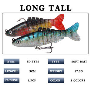 Señuelo de pesca de silicona multisegmentado XY-127 de 9 cm y 17.5 g para pesca de lubina en aguas profundas - Product Image 4