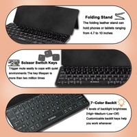 Keyboard Lipat Mini JOMAA BT dengan Lampu Latar, Keyboard Nirkabel Ultra Tipis Portabel untuk Ponsel, Tablet Android, Stok Tersedia