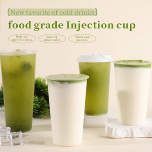 Custom Logo Printed Single Wall Disposable Clear PP <b>Plastic</b> Cups Lids 90mm Caliber Milk <b>Tea</b> Coffee Juice 500ml 700ml Wholesale - Product Image 3