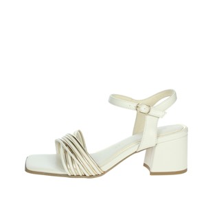 Comode ed eleganti sandali con tacco nero/oro 2 28381 42 scarpe da sposa a punta quadrata con tomaia in pelliccia e soletta in PVC per l'estate - Product Image 1