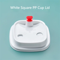 Nouvelles tasses carrées personnalisées en PP pour thé au lait avec couvercles, gobelets en plastique transparent épais jetables pour boissons froides