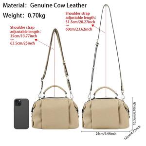 Sacs à main AndoBag en cuir de vache véritable, sac bandoulière en cuir souple tendance, mini sac à bandoulière zippé pour femme 1668 - Product Image 5
