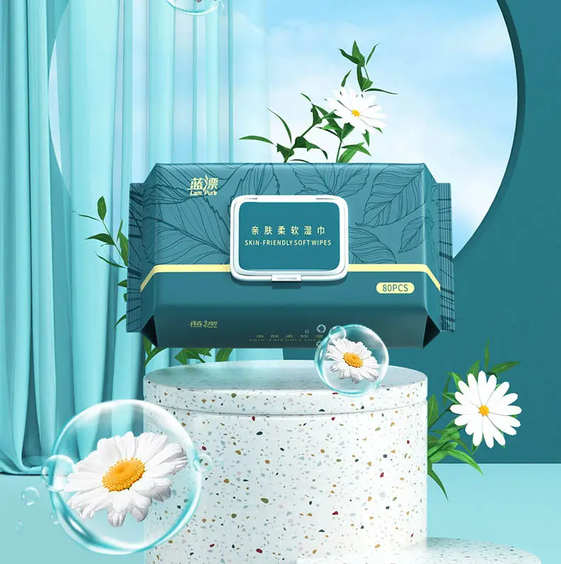 Lampure Free Sample Cleansing Wipes 80pcs Xylitol Add 99% Pure Water Deep Cleaning Makeup Remover Feminine Wipes for Adults