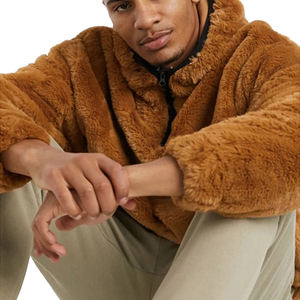 white fur hoodie men