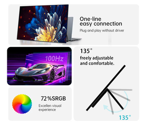 Monitor portátil de 23,8 pulgadas 1080p Full HD Tipo-C Conexión Altavoces incorporados para películas de juegos - Product Image 4