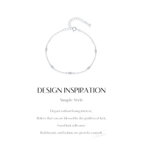 S925 Silver Minimalist Chain <b>Bracelet</b> With Zircon Inlay Claw Everyday Wear Jewelry Dainty Cubic Zirconia Silver Station <b>Bracelet</b> - Product Image 6