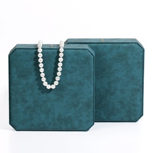Estuche de Lujo para Collares de Cuero PU y Terciopelo con Perla Octogonal y Caja de Regalo Rectangular para Exhibición de Joyas de Madreperla - Product Image 2