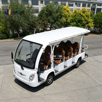 Vente flash : Bus électrique touristique 14 places avec sièges en cuir marron pour les excursions en station balnéaire et les parcs d'attractions