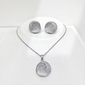 Ensemble de bijoux en argent sterling 925 plaqué rhodium, design goutte d'eau, émail, zircon, pour femme, cadeau de mariage. - Product Image 3