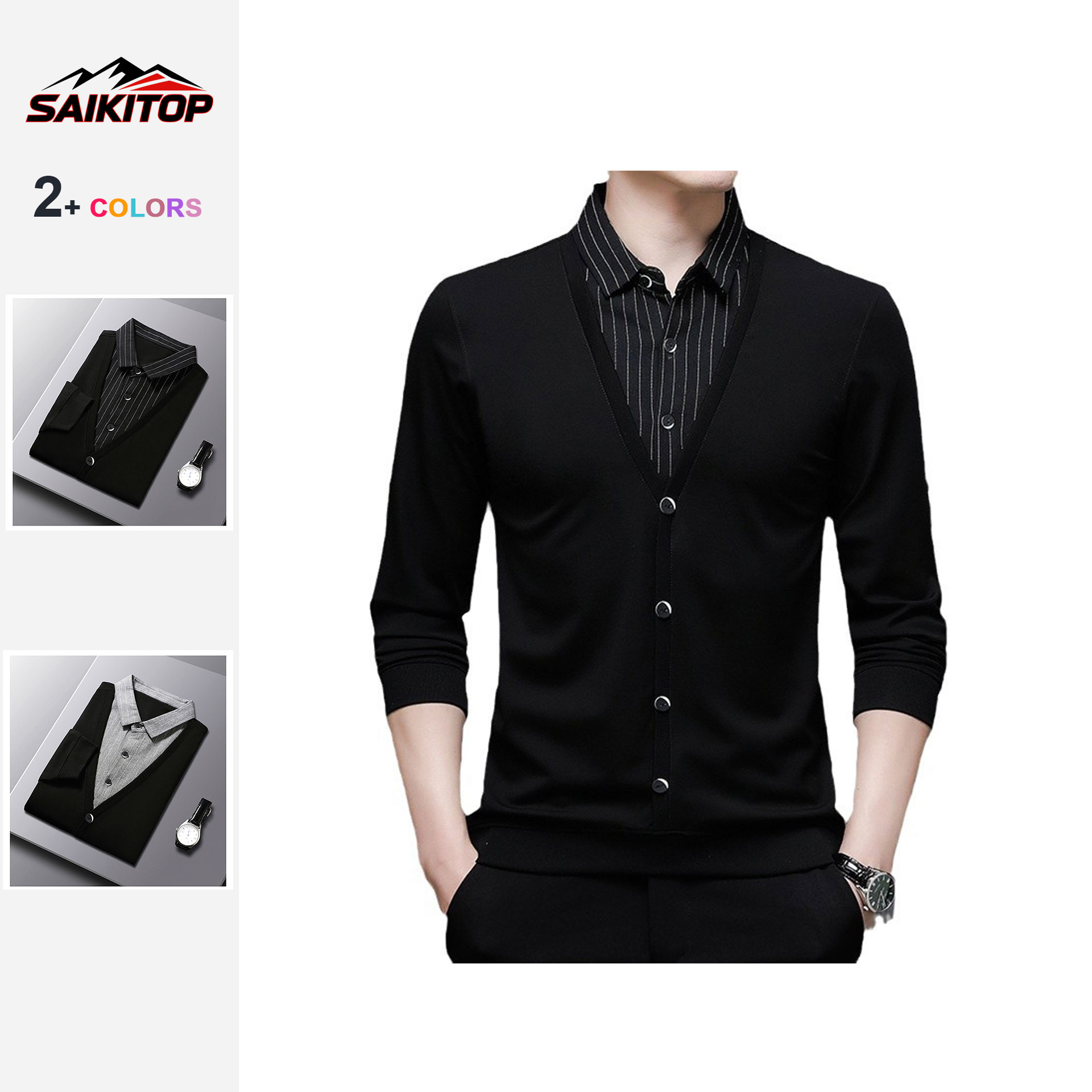 Wholesale Double Layers Collar Polo Shirt 100% Cotton Material