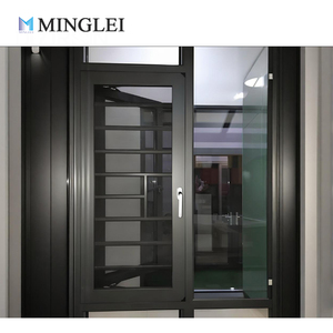 Fenêtres en aluminium anti-effraction noires personnalisées avec moustiquaire de sécurité en acier inoxydable pour projets résidentiels - Product Image 1