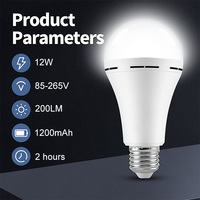 Ampoules à piles LED intelligentes rechargeables, ampoules LED d'urgence E27 B22 lampes bomblo 9W 12W 15W 80 7W ampoules de riz