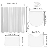 Ensemble de rideaux de douche en marbre imprimé numériquement, 4 pièces, ensemble de rideaux de salle de bain modernes imperméables