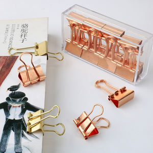 مشبك رابط من مادة الفولاذ 19 مقطع نقود مشابك ورقية ، 12 دفتر يوميات وردي أنيق خاص ذهبي دفتر ملاحظات لطيف - Product Image 4