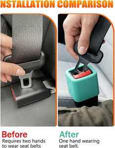 Support de boucle de <span class=keywords><strong>ceinture</strong></span> de sécurité en silicone phosphorescent - Accessoires intérieurs de <span class=keywords><strong>voiture</strong></span> à accès facile, compatible avec la plupart des voitures, fabriqué en Chine - Product Image 3