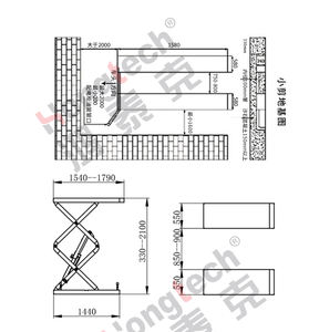 Hongtech gunting mobil baja 3.5T, peralatan bengkel hidrolik suku bawah tanah CE angkat mobil baja 10 T - Product Image 4