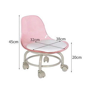 Silla Infantil <span class=keywords><strong>con</strong></span> <span class=keywords><strong>Respaldo</strong></span>, Banco Transparente de Acrílico para el Hogar, <span class=keywords><strong>Taburete</strong></span> <span class=keywords><strong>Bajo</strong></span> <span class=keywords><strong>con</strong></span> Ruedas Universales - Product Image 6