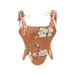 Nouveau français corps <span class=keywords><strong>sculptant</strong></span> vêtements imprimé Corset empilé rétro gilet <span class=keywords><strong>Bustier</strong></span> femmes Jacquard reliure caoutchouc Corset - Product Image 4