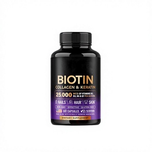 Capsules de biotine, collagène et kératine, 60 unités, complément alimentaire pour la beauté de la peau, des cheveux et des ongles, produit de beauté pour femmes - Product Image 2