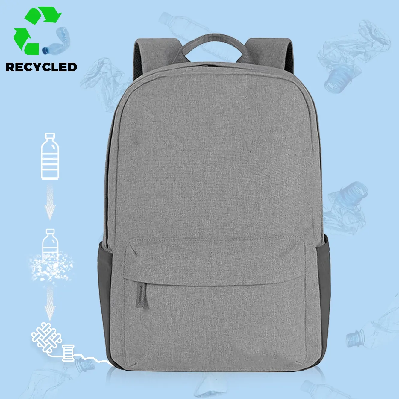 CHANGRONG Custom Recycled Fabric Waterproof Travel Eco Friendly RPET Tote Laptop Backpack Bags For Men
