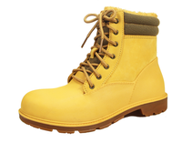 Bottes de sécurité en cuir véritable imperméables pour la mode, avec embout en acier, à lacets, semelle extérieure en caoutchouc et doublure en maille