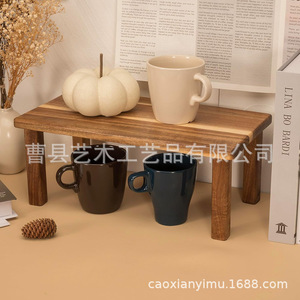Wooden Desktop Storage Shelf Acacia Wood Rectangle Multipurpose Organizer Office <b>Desk</b> Rack - Product Image 4