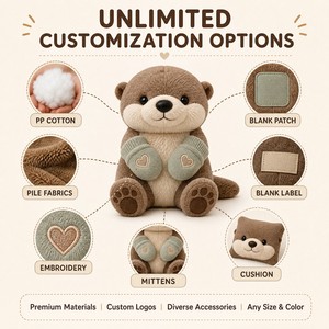 Porte-clés Mascotte Otter en Peluche Personnalisé OEM ODM, Jouet Promotionnel CPC, Cadeau de Noël et de Fêtes Saisonnier - Product Image 4