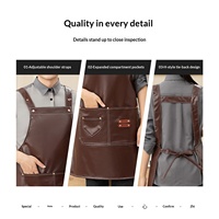 Nouvel Tablier Sans Manches en Cuir Souple PU, Imprimé Logo, pour Restauration - Vêtement de Travail Imperméable et Résistant à l'Huile, Tablier de Cuisine pour Fruits de Mer