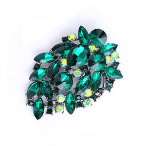 Noiva do casamento do vintage Big Blue Crystal Drop Colorido Rhinestone encantador Teardrop <span class=keywords><strong>Brooch</strong></span> buquê flor para a mulher - Product Image 5
